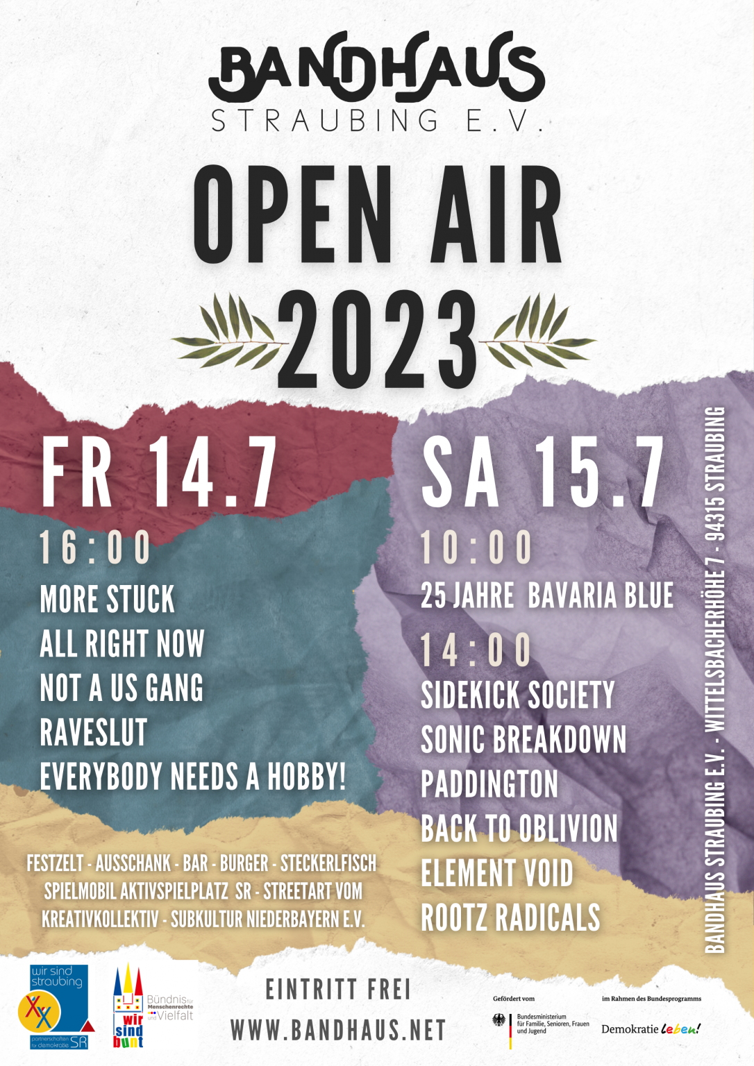 Bandhaus Open Air 2023 - Bandhaus Straubing e. V.